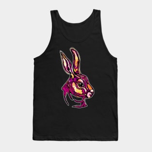 Pink rabbit with psychedelic colors, magenta bunny face Tank Top